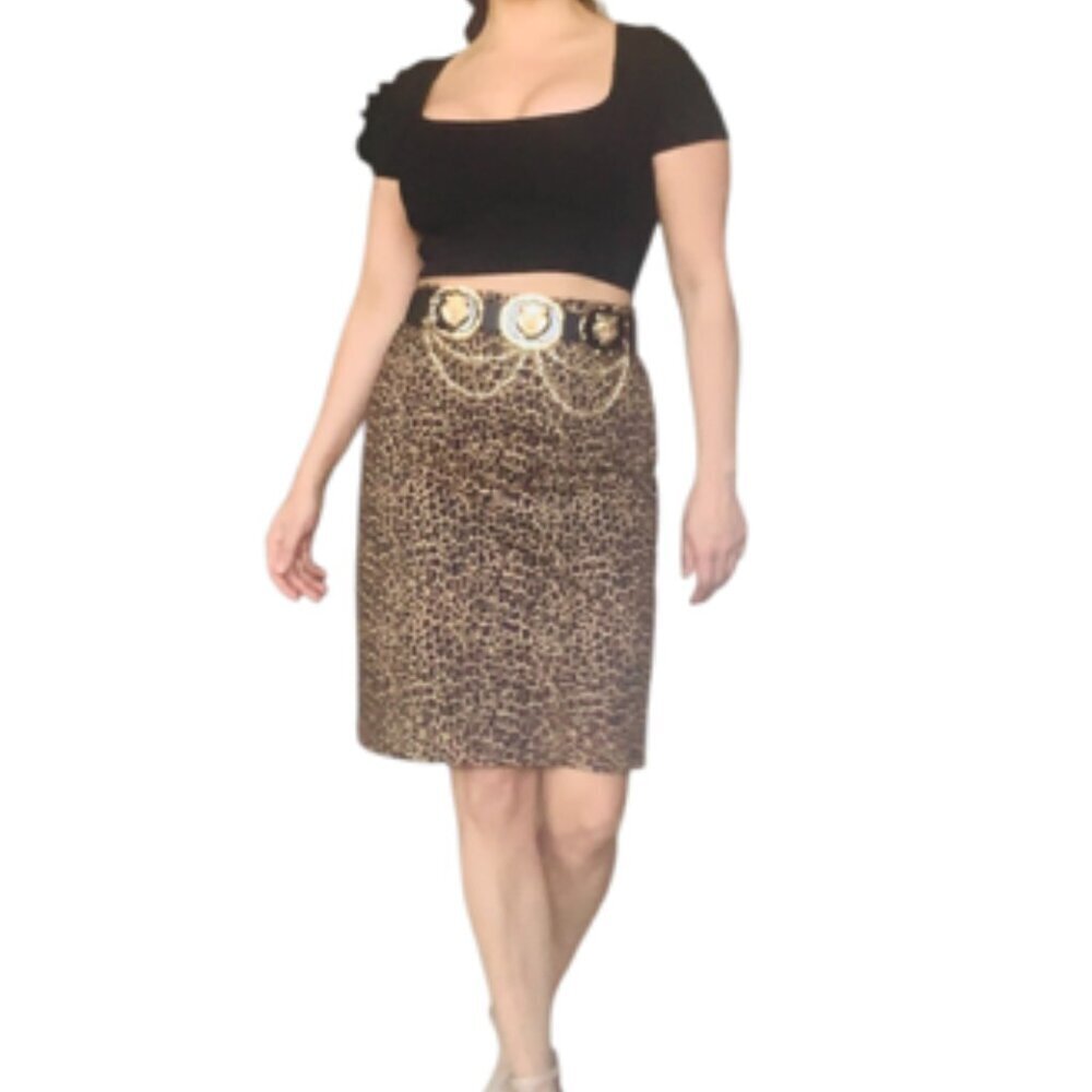 J. Crew leopard print pencil  skirt - Picture 3 of 10